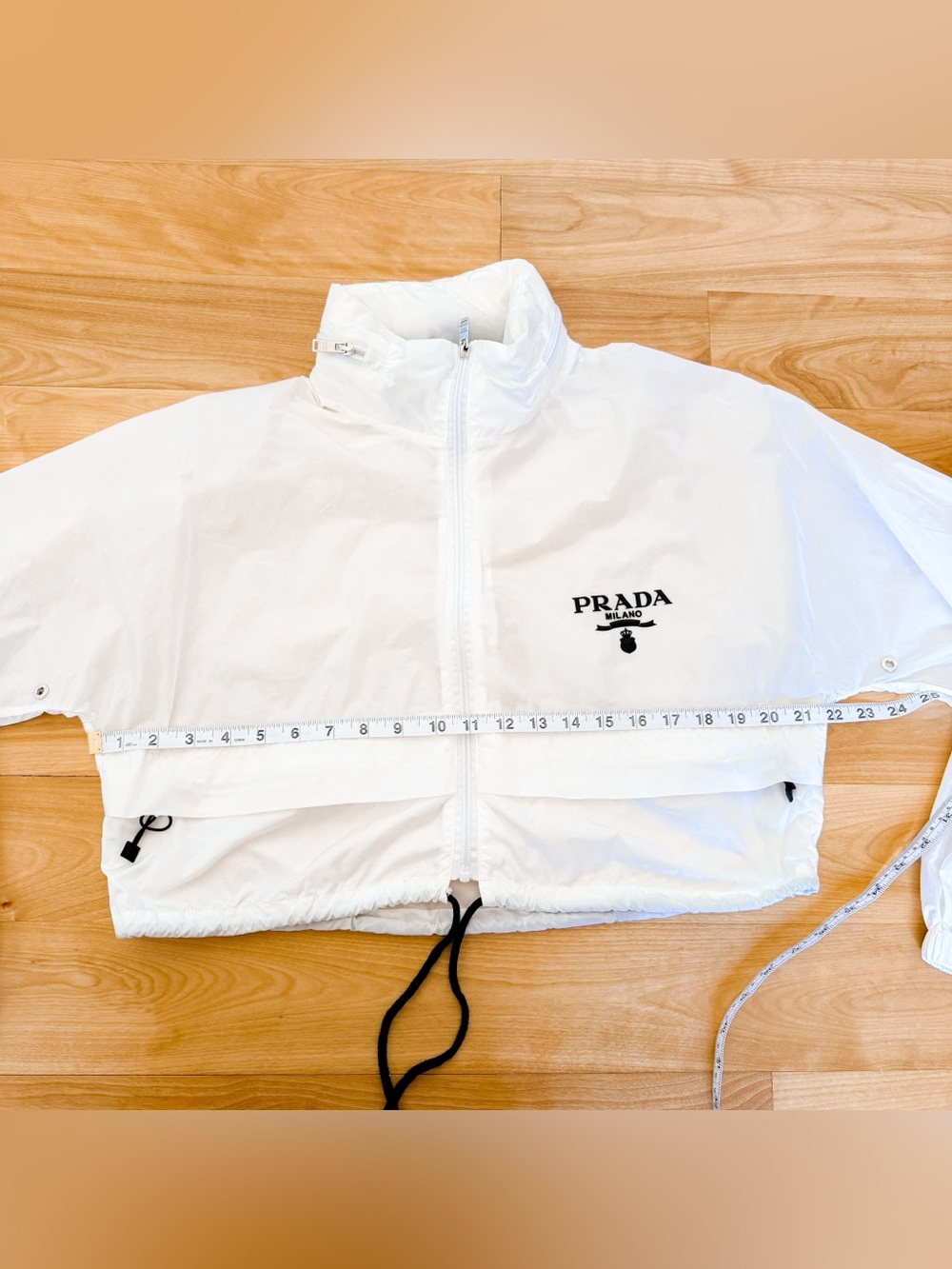 Prada White Cropped Windbreaker Jacket size 36 - Picture 4 of 9